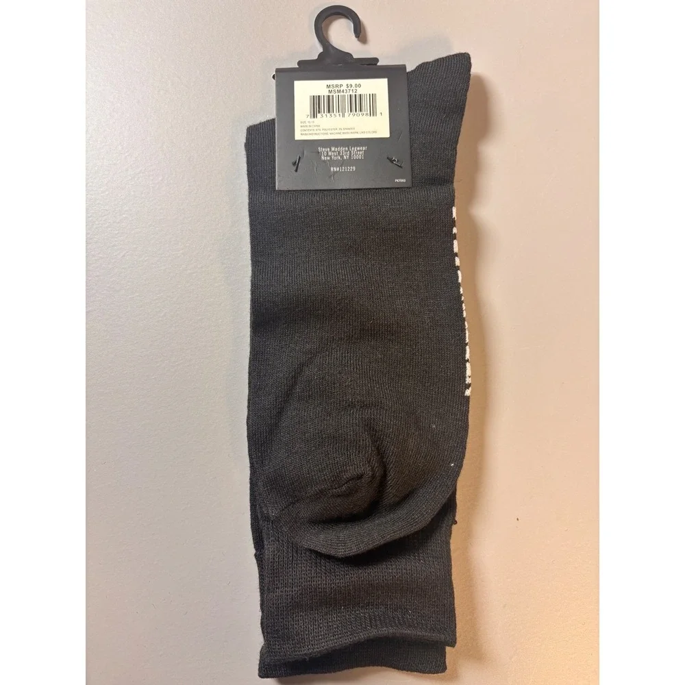 Steve Madden Mens Crew Socks 6 Pack Novelty Patterns Shoe‎ Size 6-12.5